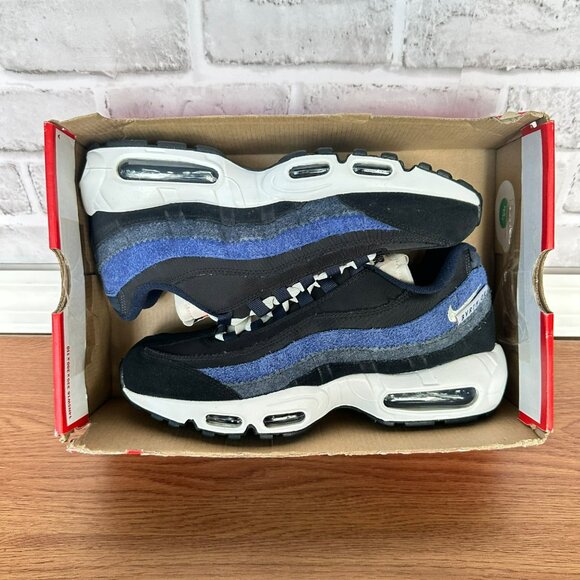 Rare Nike Air Max 95 SE Club Sz 8.5 Mens Shoes Running Black Royal Blue DH2718-0 - Picture 7 of 11